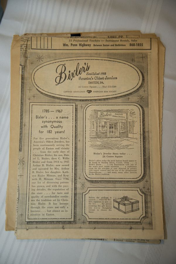 A Bixler's advertisement, America's oldest jewelers